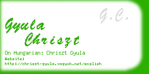 gyula chriszt business card